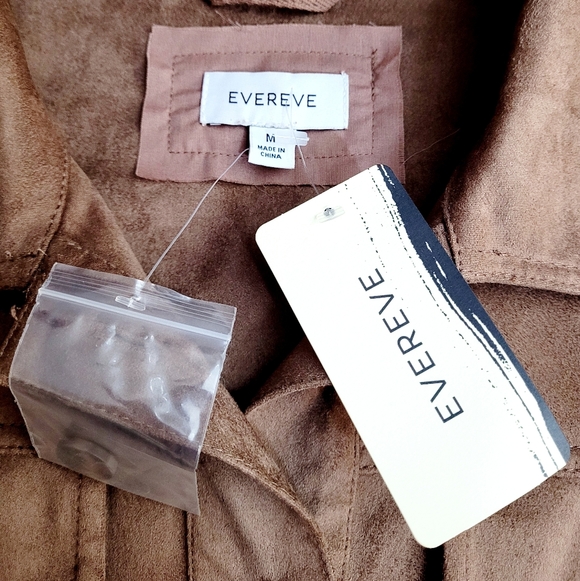 NWT EVEREVE Romy Jacket Faux Suede Cropped Chestnut Brown Medium NEW - Picture 5 of 12